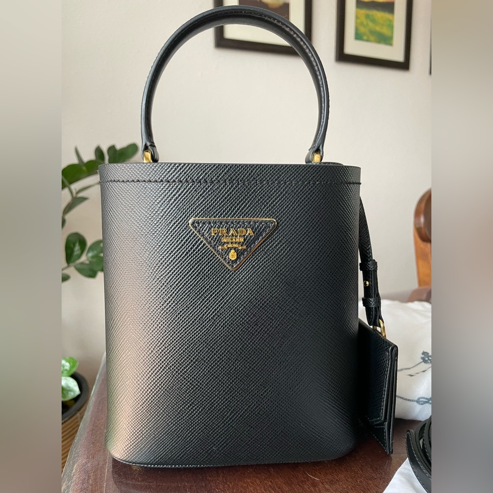 PRADA Small Panier Bucket Saffiano Leather Bag Retail $3,750